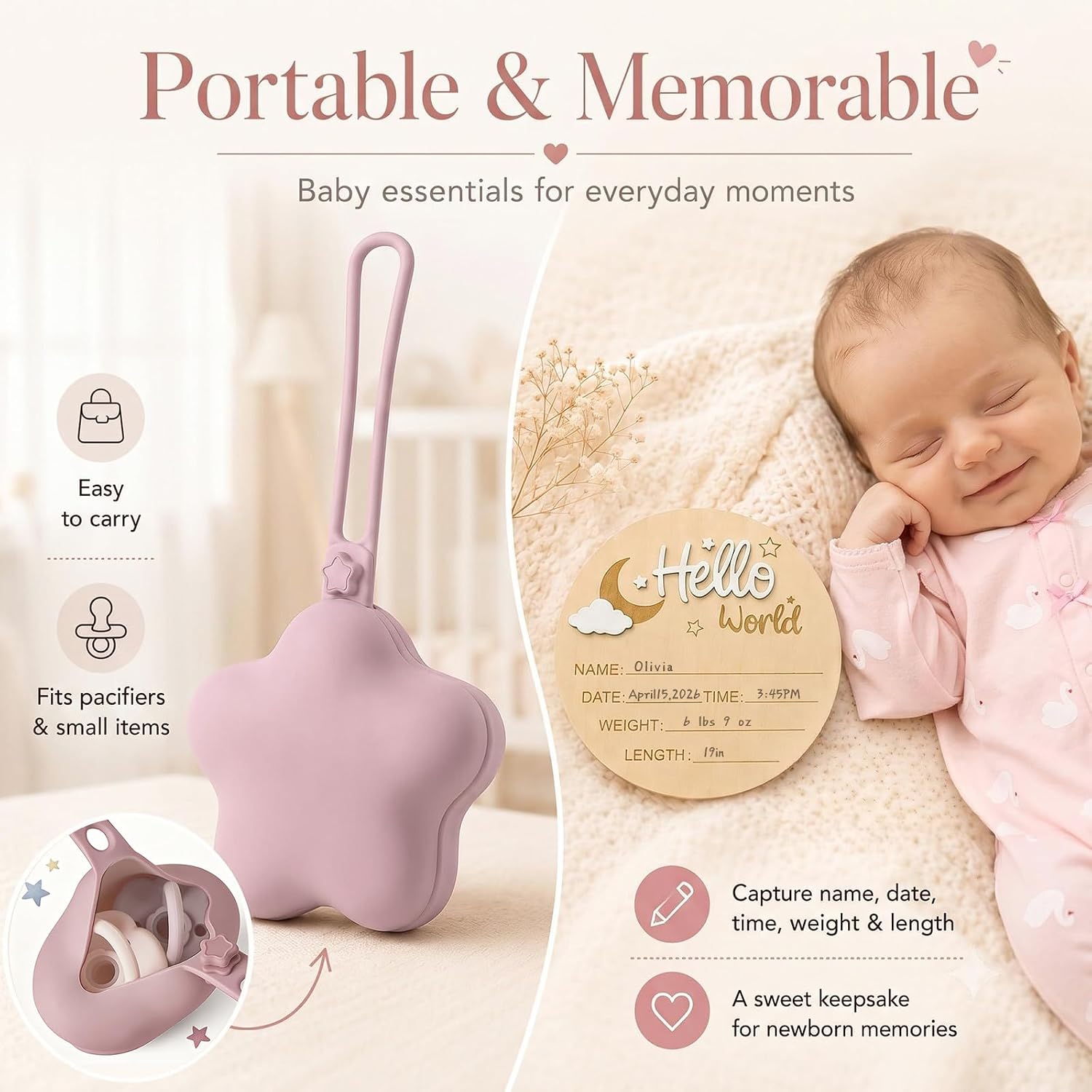 Baby Gift Girl with Rabbit Comforter, Newborn Gift – Bild 6