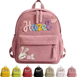 Children's Backpack Nursery Personalised with Name for Girls Boys, pink, Designer