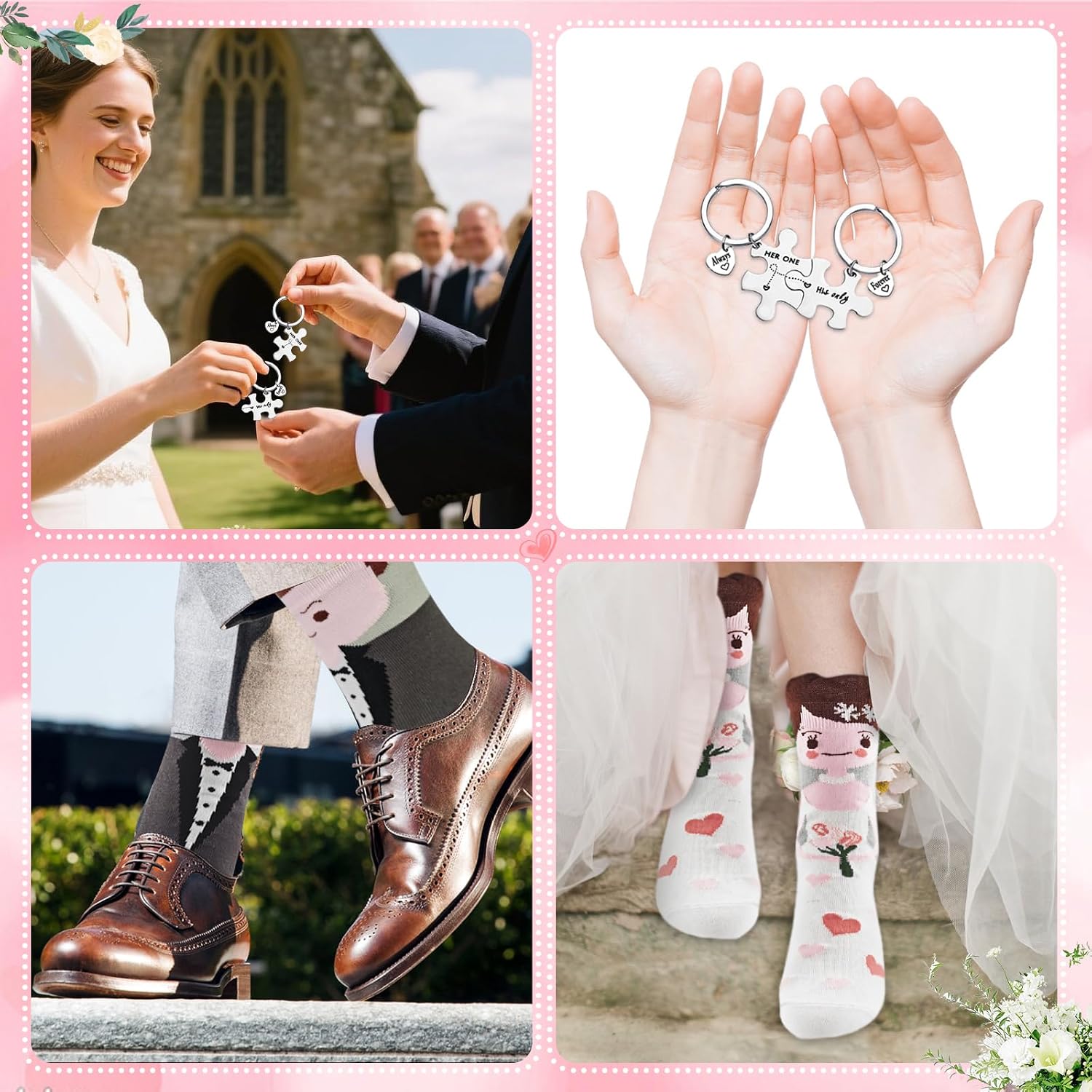 Funny Wedding Socks with Magnet, Bride and Groom Couple Socks, Gift for Wedding Anniversary and Wedding Party – Bild 6