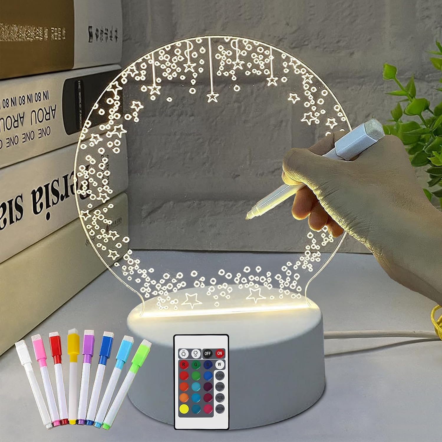 Birthday Gift for Women, Gifts for Girlfriend, Mum, Wife, Sister, Girls, Children, Christmas Gifts, Bedside Lamp with LED Letterboard, 3D Night Light for Her, Anniversary, Wedding, Star