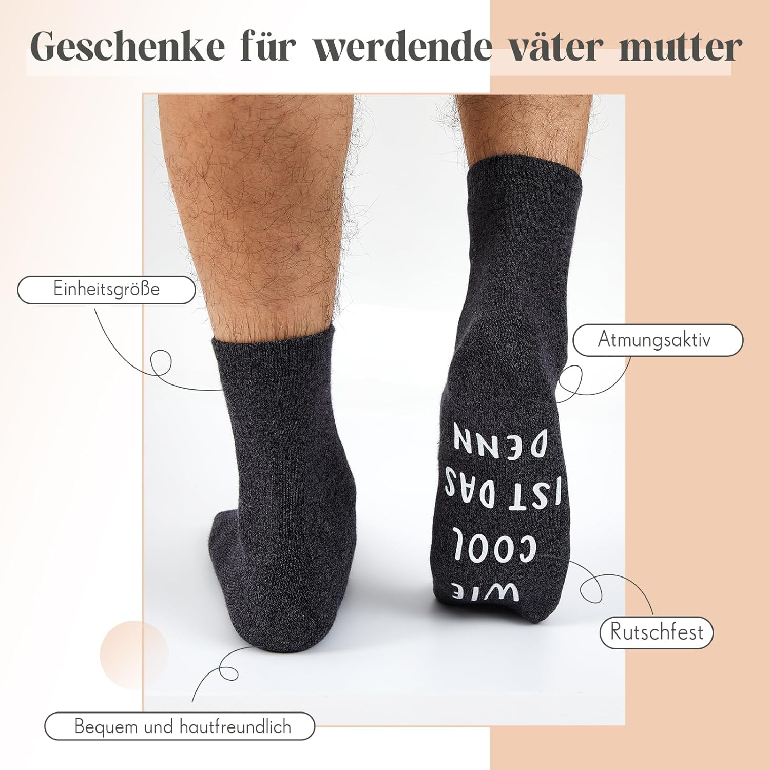 Jadive Gifts for New Parents Non-Slip Socks Decision Coin – Bild 2