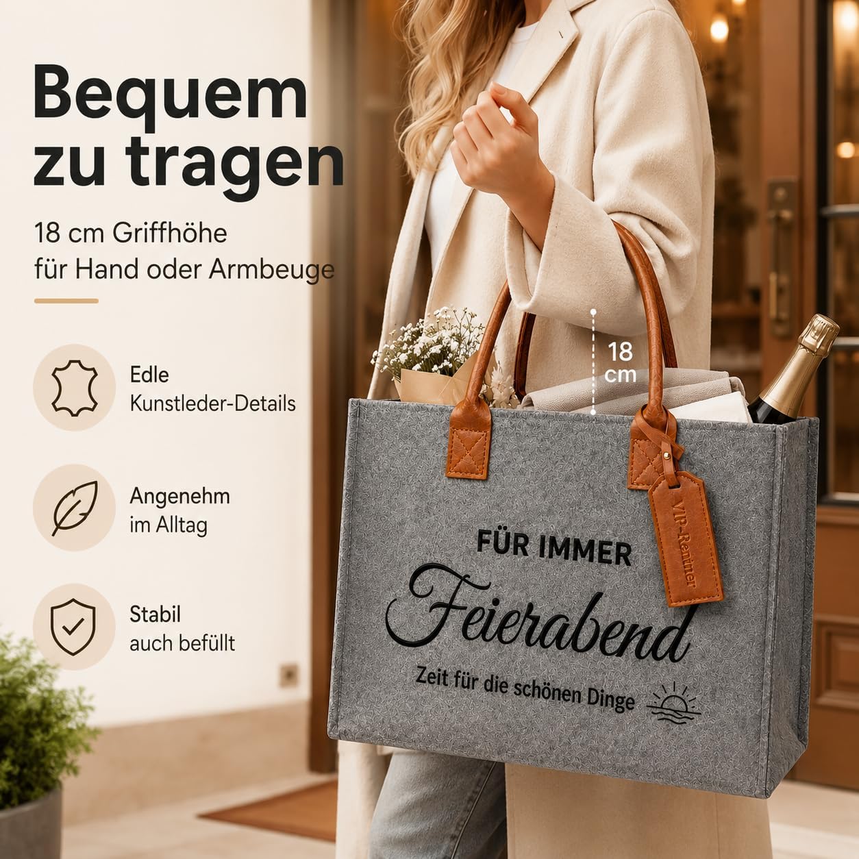 Retirement Gift Felt Bag Forever After Work as a Gift Basket for Retirees Gift Woman & Retirement Gift Woman for Farewell Colleagues – Bild 6