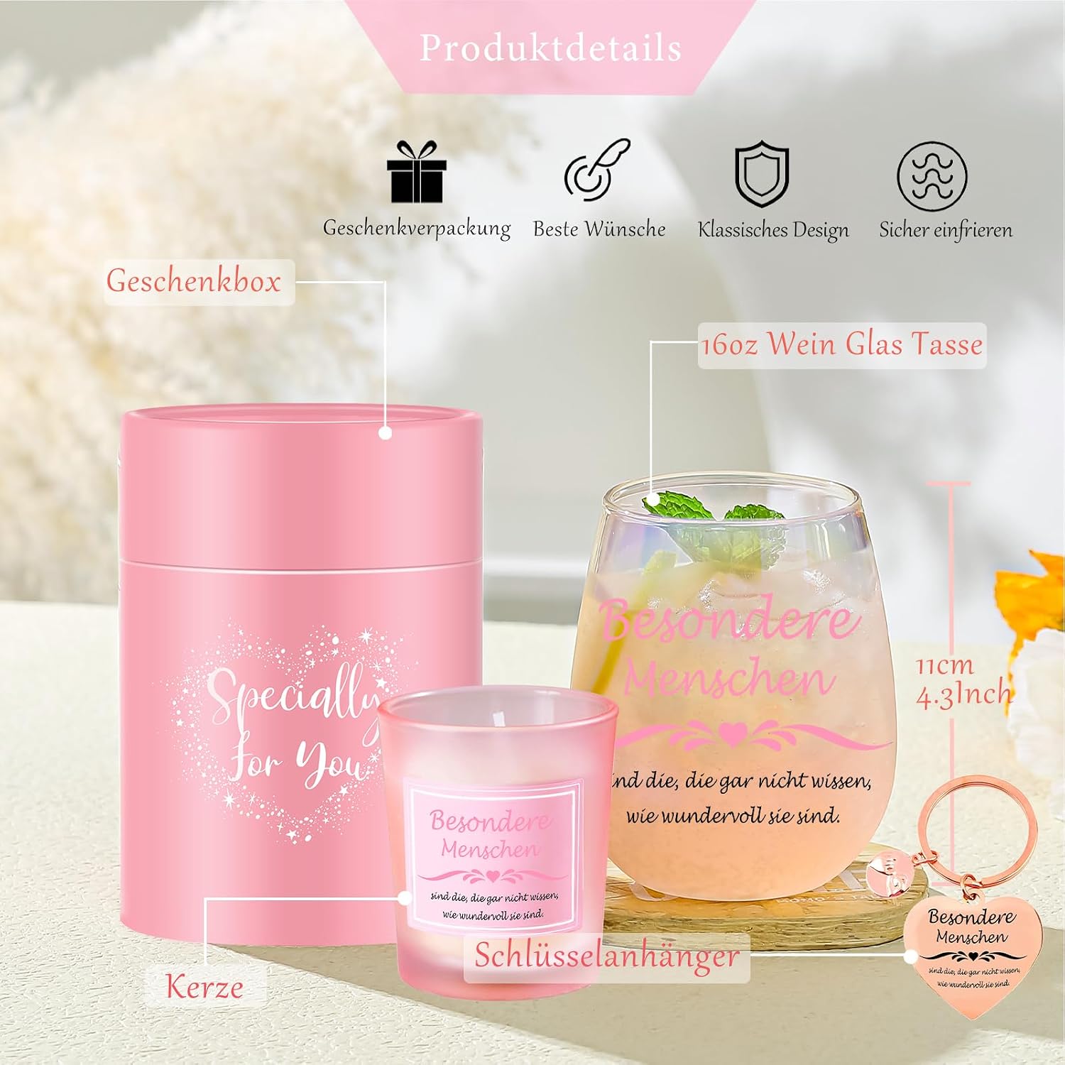Gifts for Women Personalised Thank You Gift for Wife Wine Glasses Birthday Gift for Mum, Colleague, Teacher Retirement Special Courage Gift Mother's Day Gift Christmas Gifts – Bild 4