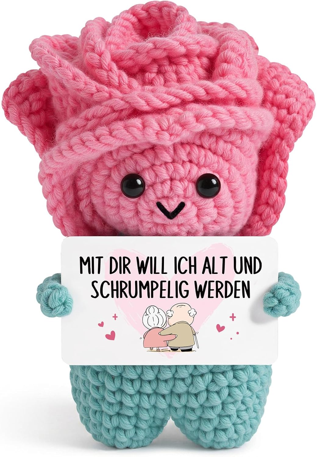 Juratar Anniversary Gift for Her - Funny Handmade Crochet Rose