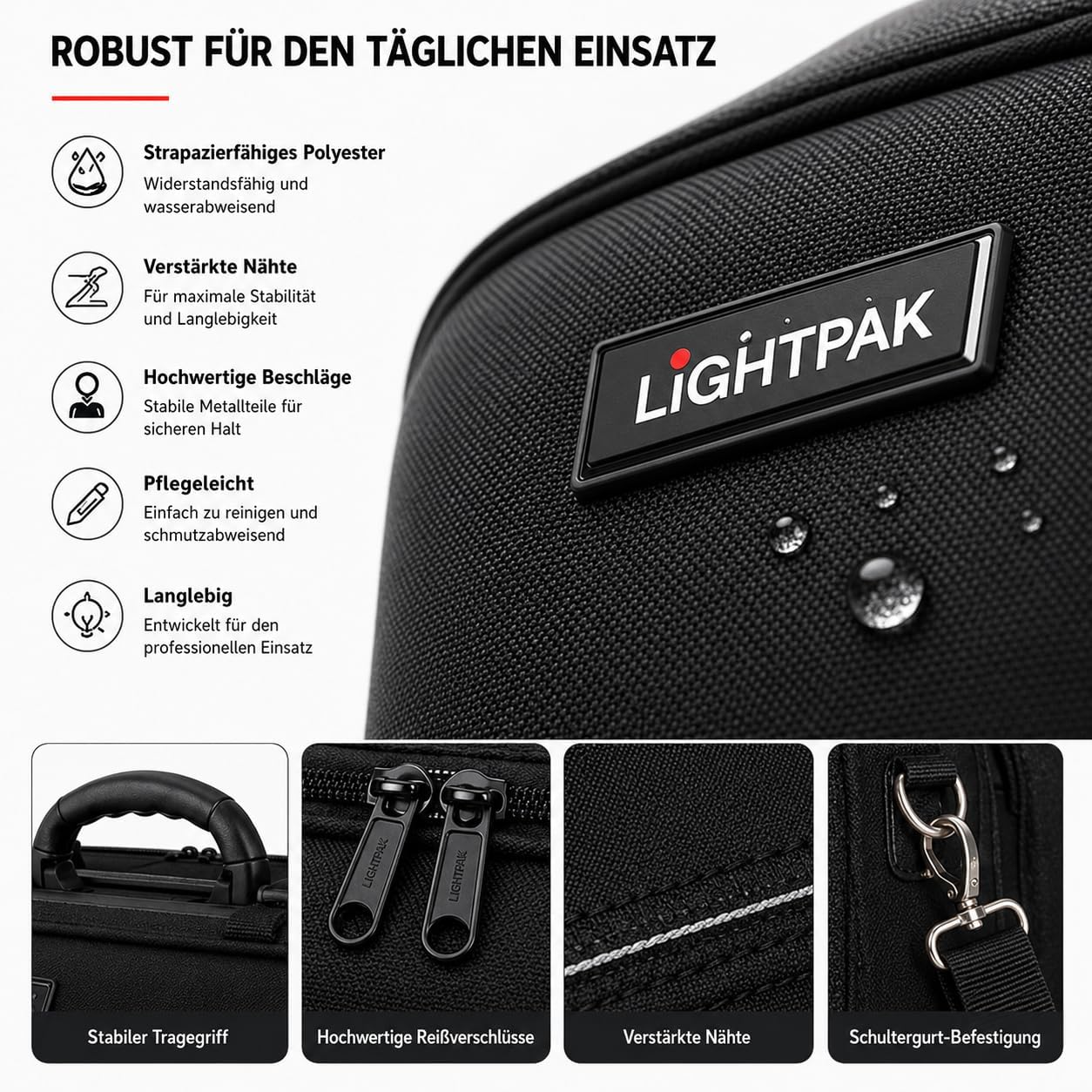 46008 THE FLIGHT - pilot case overnight, nylon, black – Bild 9