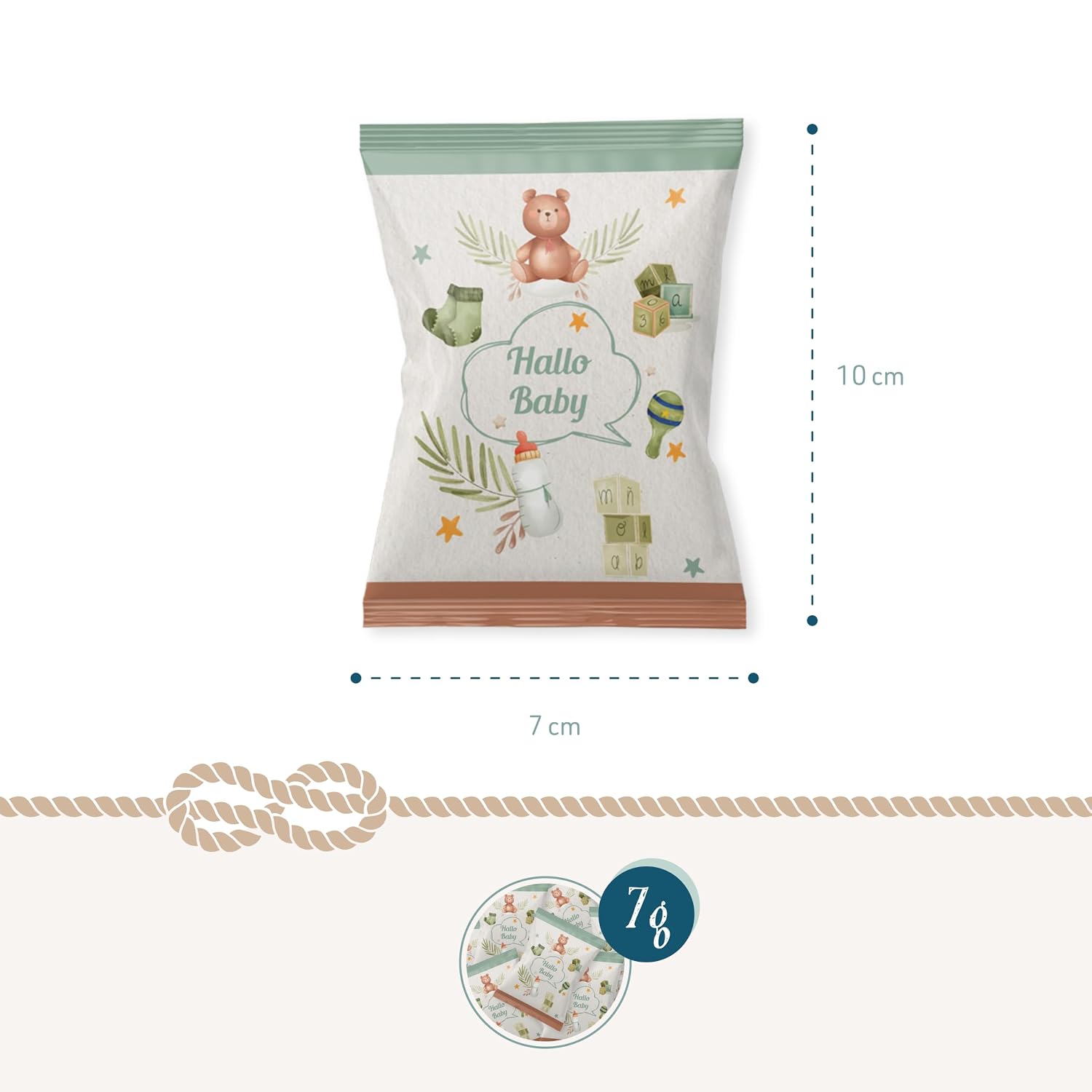 Logbuch-Verlag Baby Shower Lucky Cookies Set of 10 - Individually Wrapped Party Favours for Adults with Sayings for Birth & Christening, Cute Party Bag – Bild 3