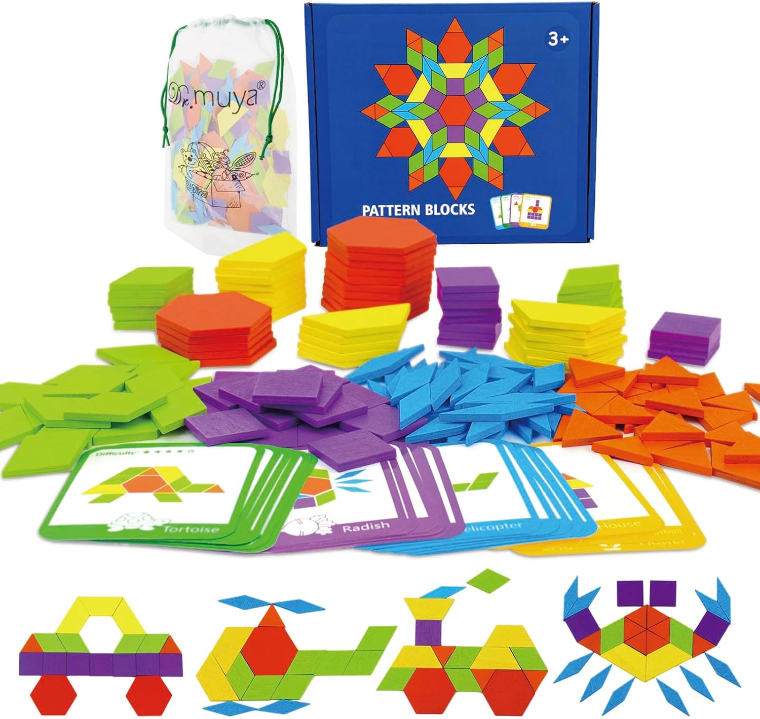 Montessori Toy 3 4 5 6 Years, Tangram, Educational Games from 3 Years, Montessori Toy from 3 Years, Gift 3-6 Years Children Boy Girl