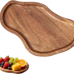 Wooden Tray, Decoration, Small Tray, Wooden Irregular Tray, Serving Tray, Wooden Kitchen Tray, Jewellery Tray for Dishes, Drinks, Breakfast, Fruit, Snacks, Jewellery, Keys