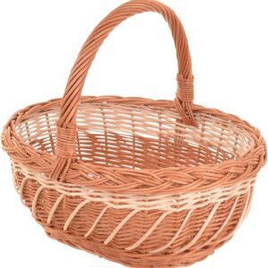 Wicker Basket with Handle 34 x 28 x 13 cm Two-Tone