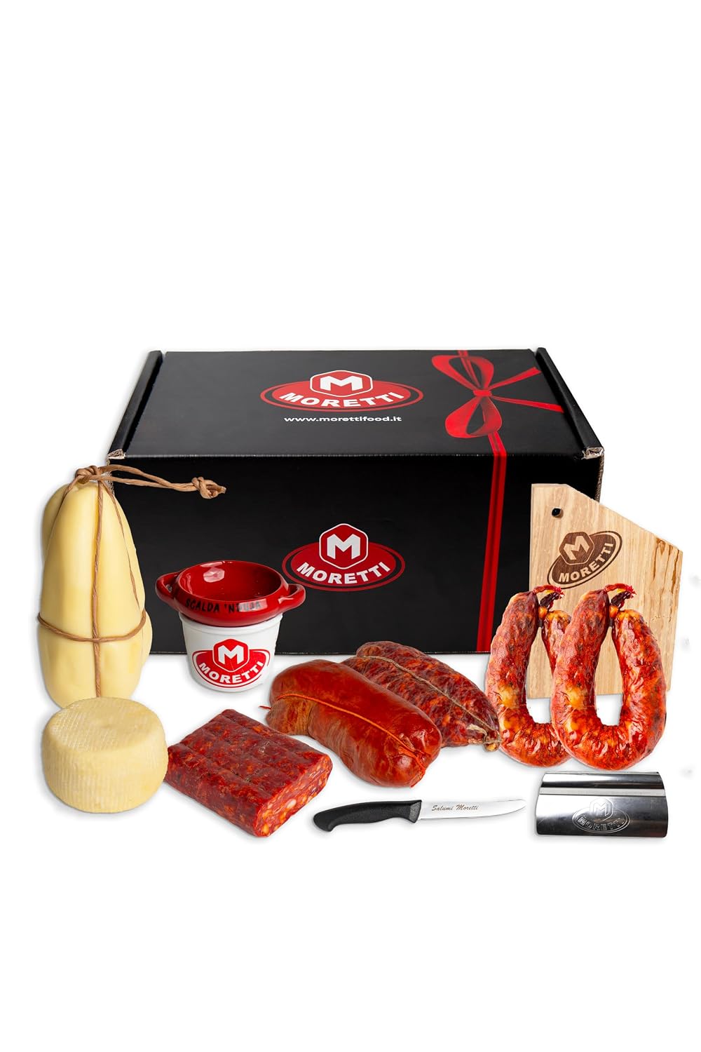 Moretti Handmade Gift Basket with Sausages and Cheese - Perfect for Christmas Gifts 2024, Summer Picnics and Aperitifs - Includes Gifts (Gift Basket from Calabria) – Bild 2
