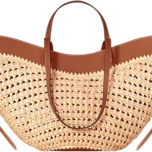 Generisch Woven Bag Large Capacity Straw Bag Fashion Hollow Woven Women Dumplings Summer Vocation Beach Shoulder Handbag