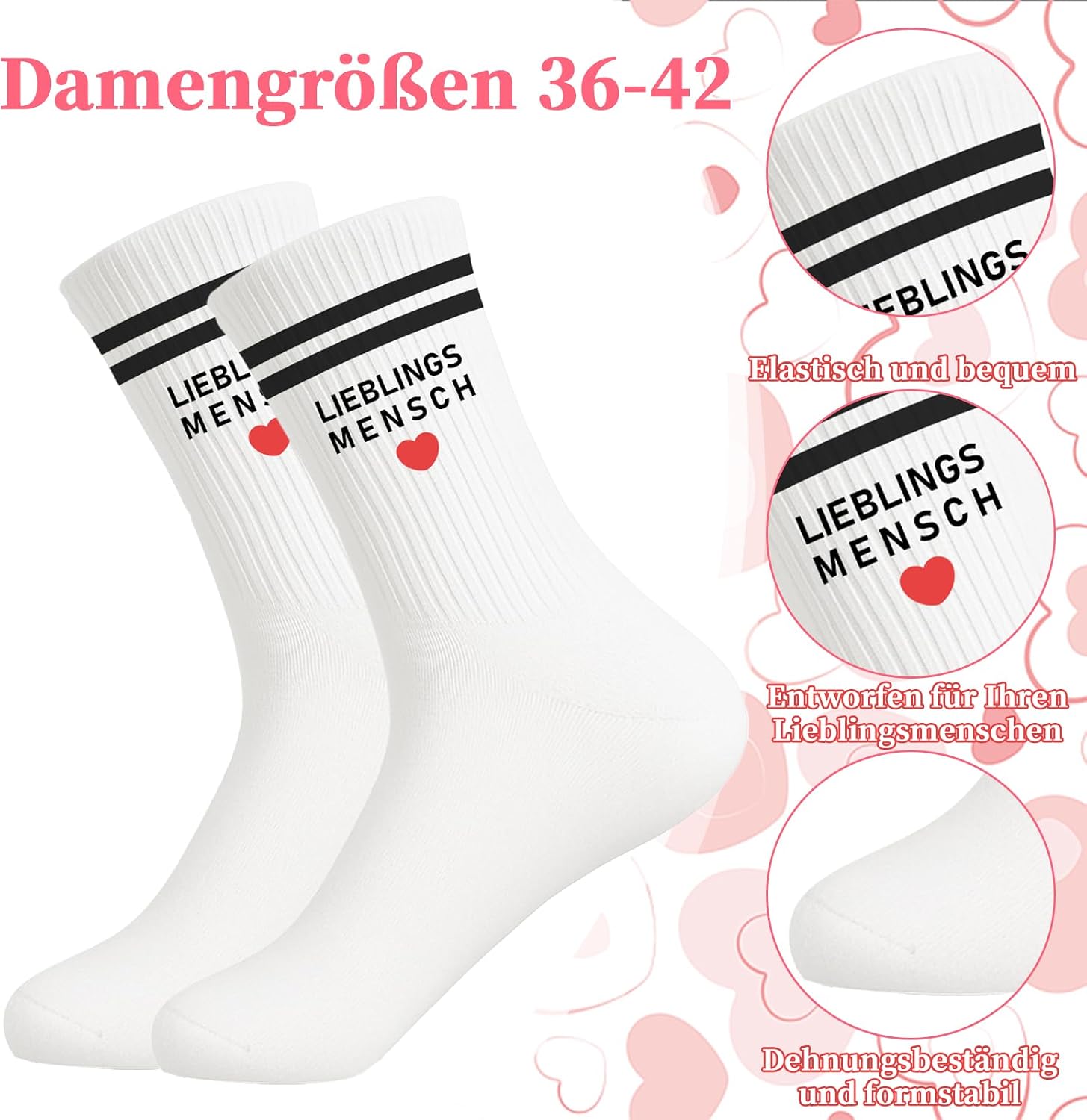 Favourite Person Gift Set for Girlfriend - Best Friend Gifts with Cotton Socks Heart and Keyring - Birthday Gift for Women, Gift Girlfriend Christmas Valentine's Day – Bild 5