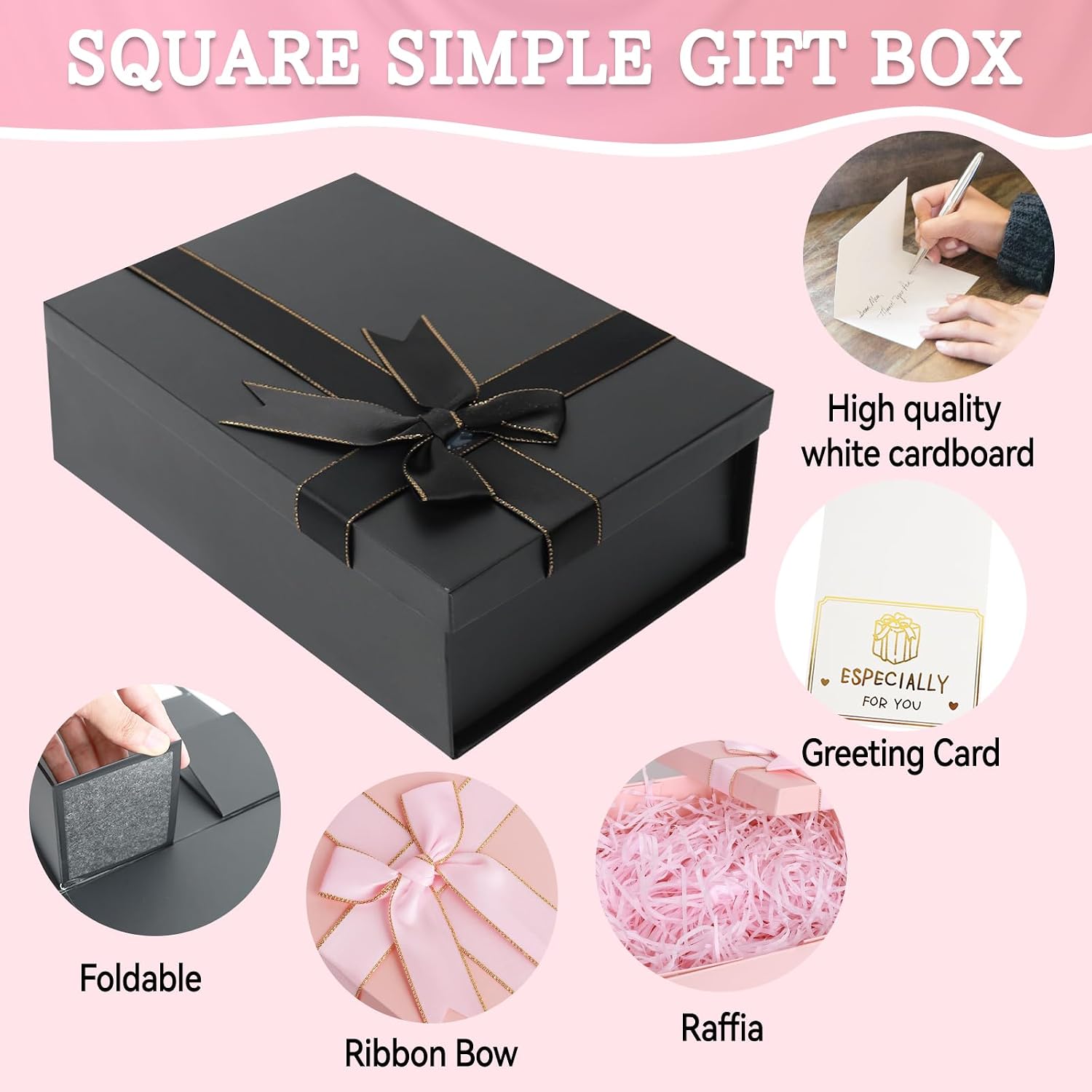 ZUYIST Black Birthday Gift Box with Lid – Bild 5