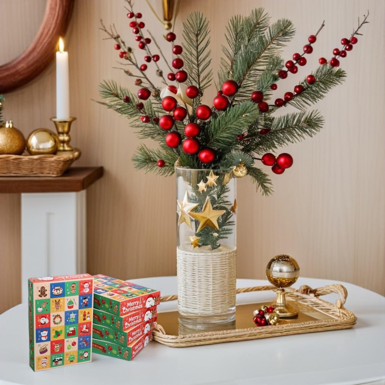Cabilock Pack of 5 Advent Calendar Gift Boxes Empty Paper Boxes for Christmas to Fill with Sweets and Small Surprises Pretty for Parties and Celebrations – Bild 7