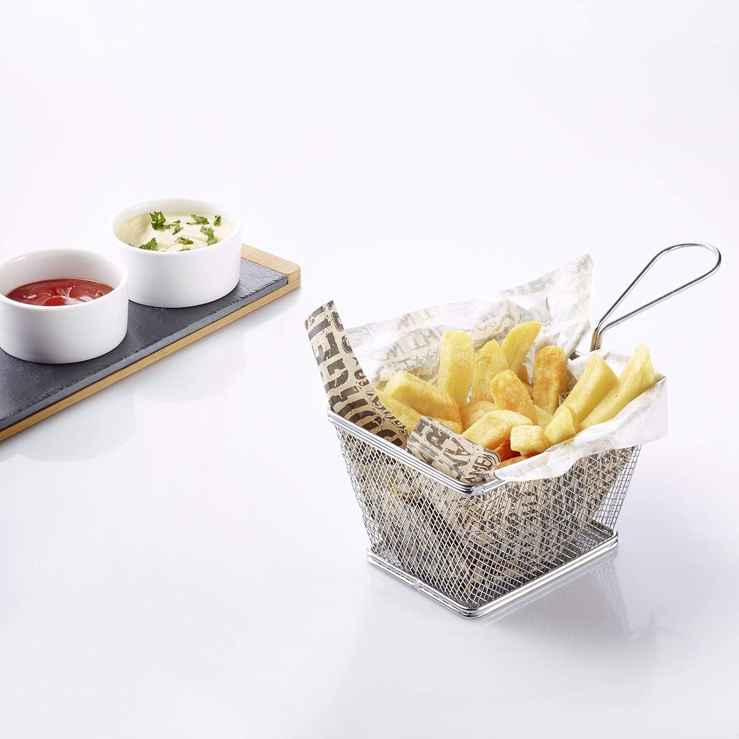 Westmark Serving Basket/Chip Basket, Filling Volume: 12 x 10 x 8 cm, Stainless Steel, Tapas + Friends, Silver, 69102270 – Bild 3