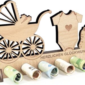 Gift for Birth Boy Girl Wooden Gifts Birth Boy Money Gifts Packaging for Pram Ideas Gift for Children Birthday Gift for Birth Gift for Friends, Family, Child