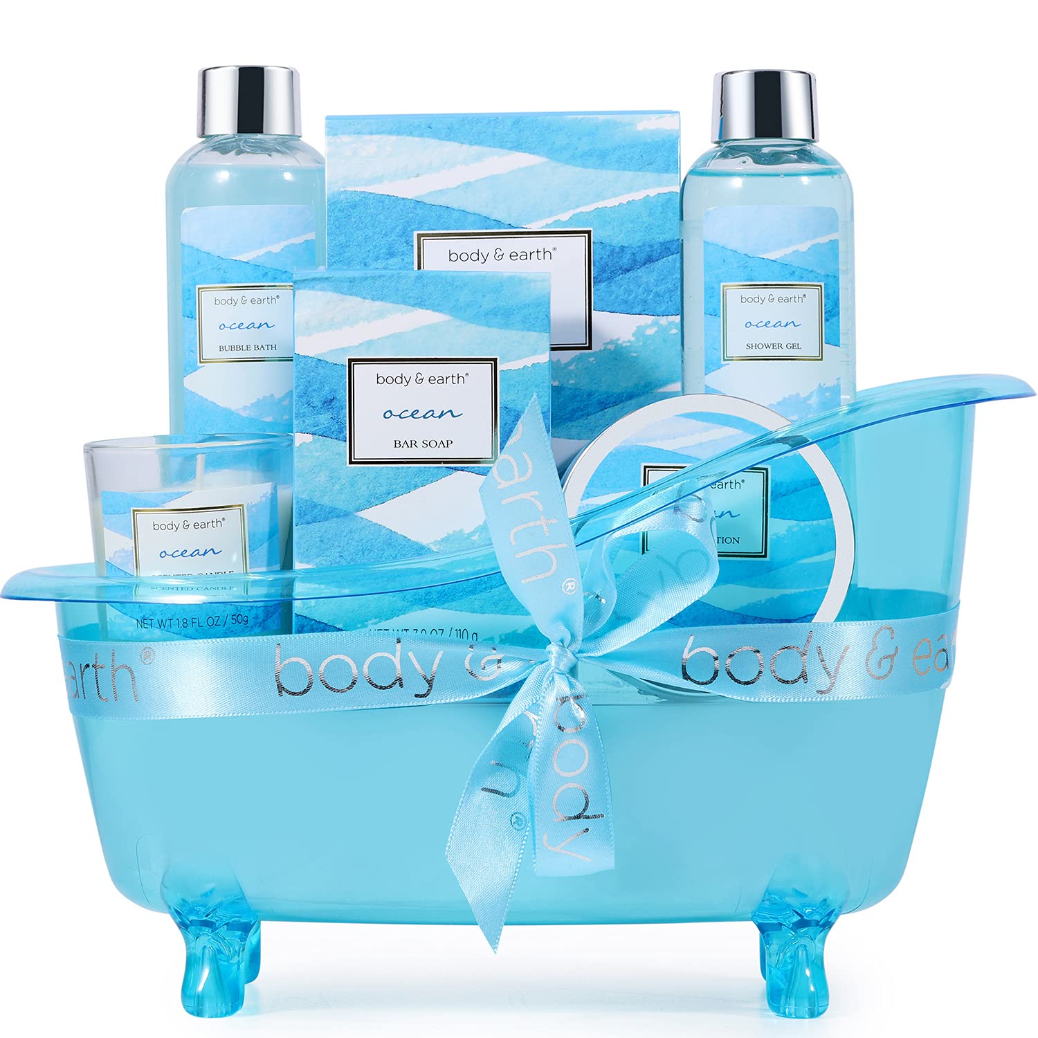 Body & Earth Bath Set Ocean Fragrance Gift Set for Women 7-Piece