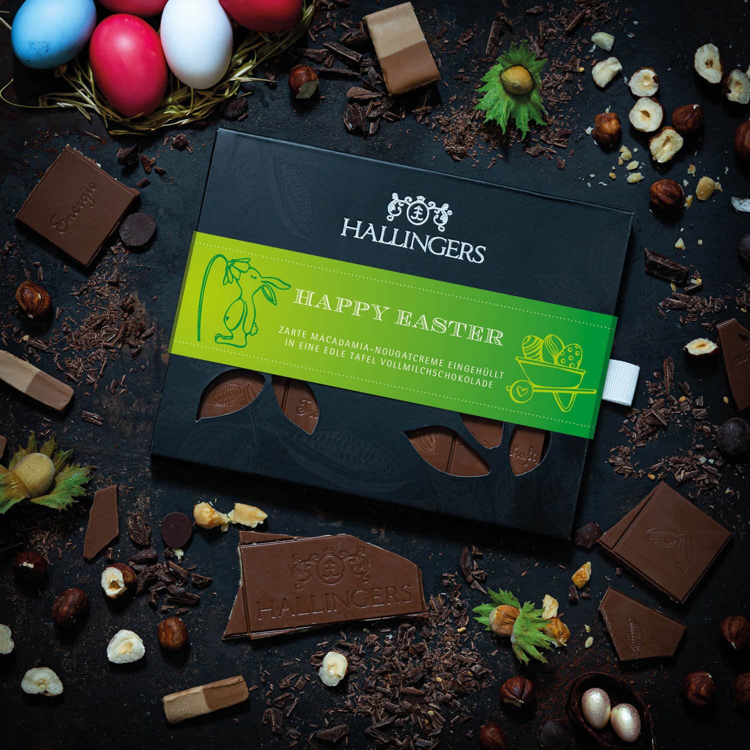 Hallingers Genuss Manufaktur Feinkost Easter Gift Set - XXL Gift Basket "Easter Big Box..." Large Easter Nest Chocolate, Coffee, Chocolate, Easter Eggs & Easter Bunny, Easter Baskets for Women Men – Bild 6