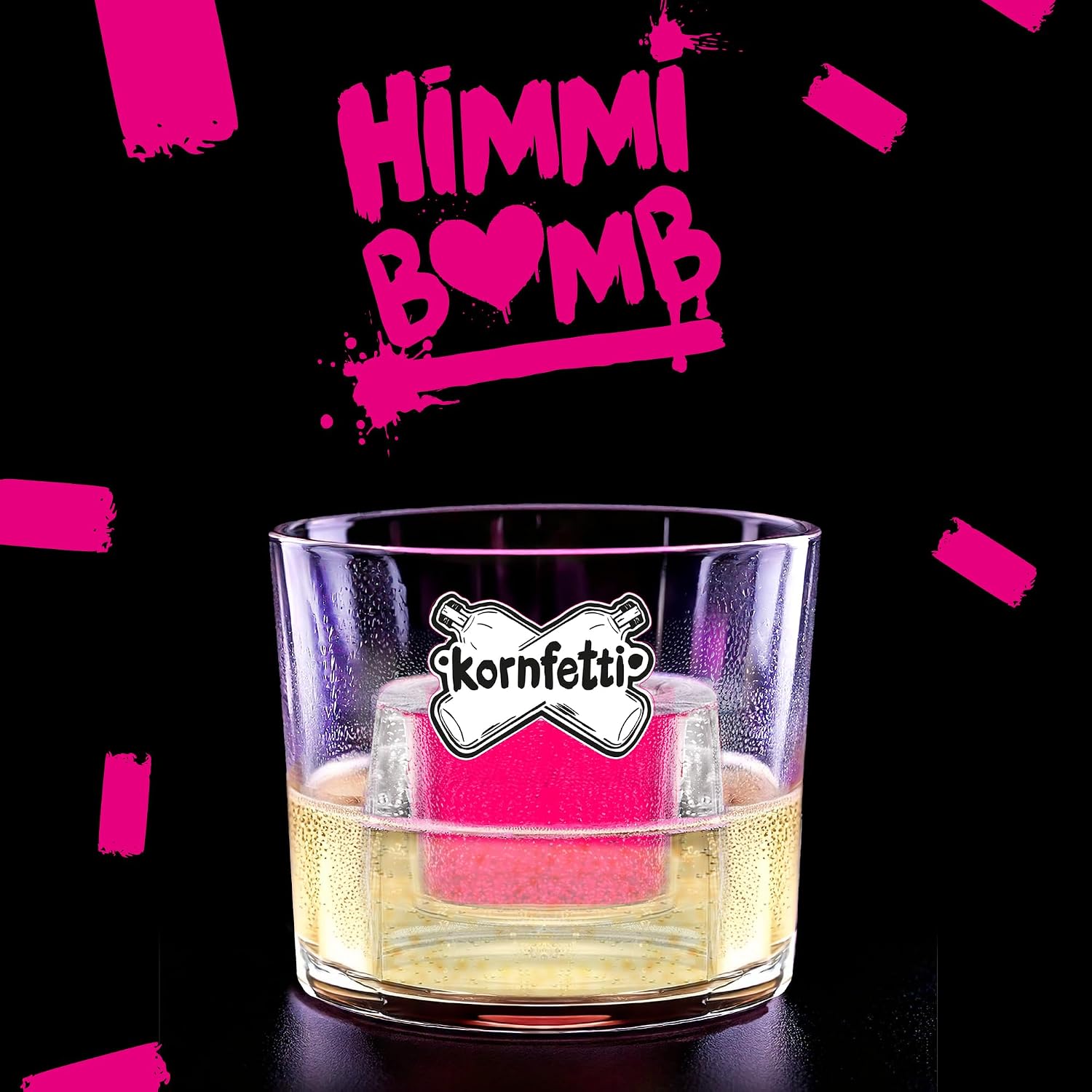 Kornfetti Himmi Bomb Bundle - Raspberry Lime Liqueur 0.7L + 2 Glasses - 15% Vol - Fruity Sparkling Drink - Perfect with Prosecco - Limited Edition – Bild 6