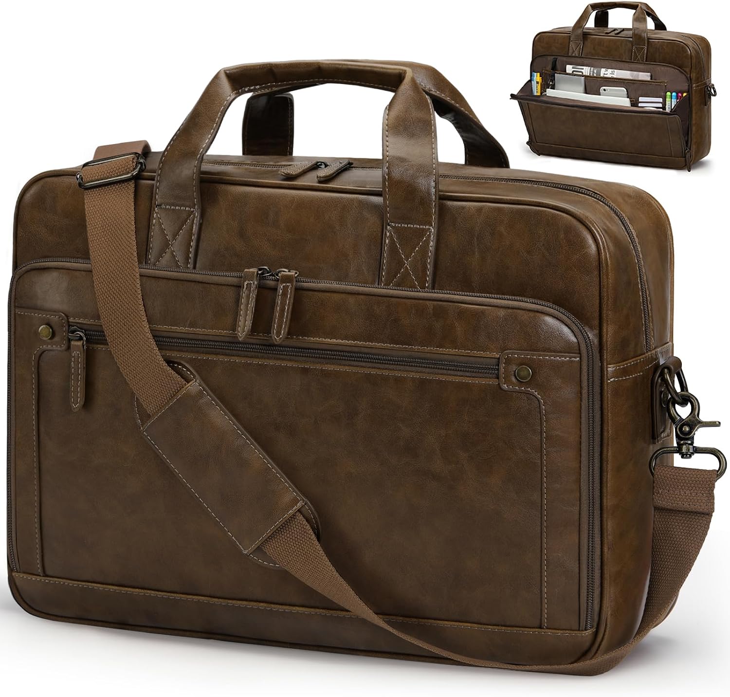 RAINSMORE Work Bag Men's Waterproof Briefcase Men's Teacher Bag Messenger Bag
