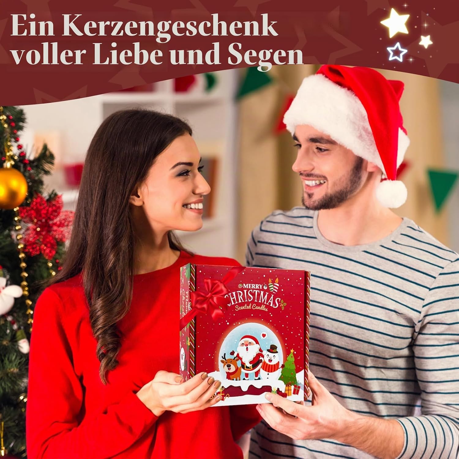 Small Gifts for Women, Christmas, Christmas Gifts for Women, 4 Pieces Christmas Gifts, Small Items, Christmas Candles, Best Friend Gifts, Gifts for Couples, Mum Gift – Bild 7