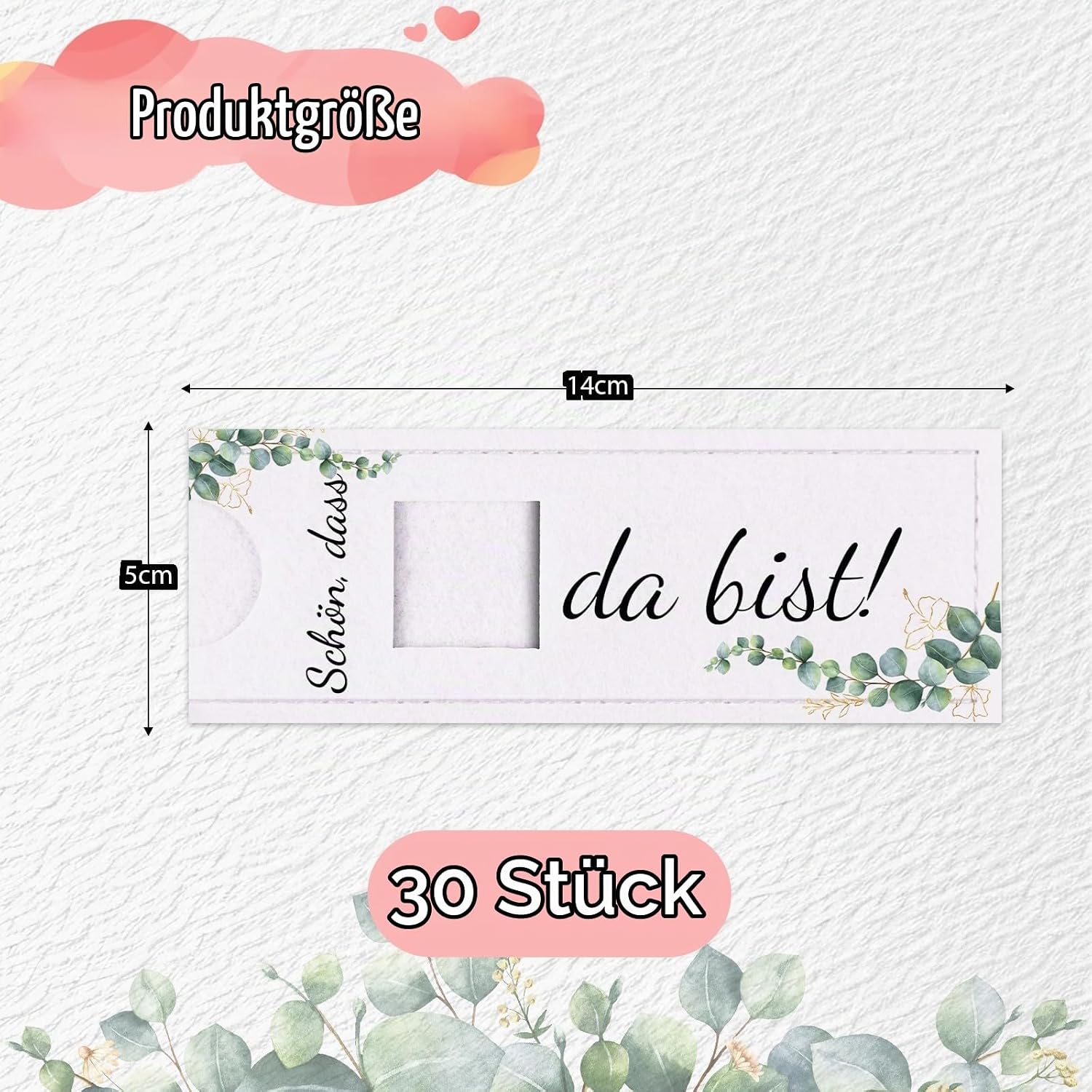 DIKARIYA 30er Schön Dass Du Da Bist Chocolate Gift Felt Cover for Guests – Bild 2