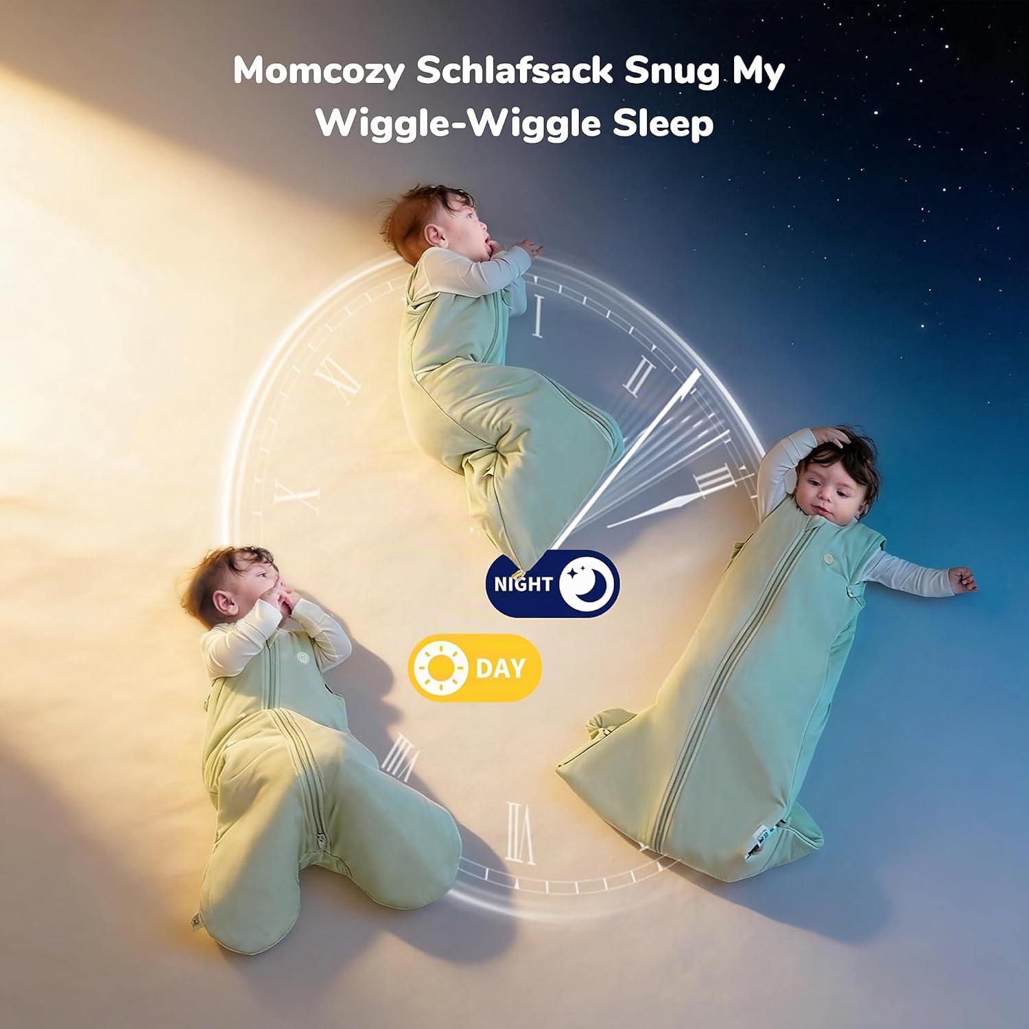 Momcozy Baby Sleeping Bag 1.5 Tog Cloud Soft Bamboo with 1.5 Tog, Portable Blanket with Supportive Plush Stuffing, Two-Way Zip for Easy Nappy Changing – Bild 7