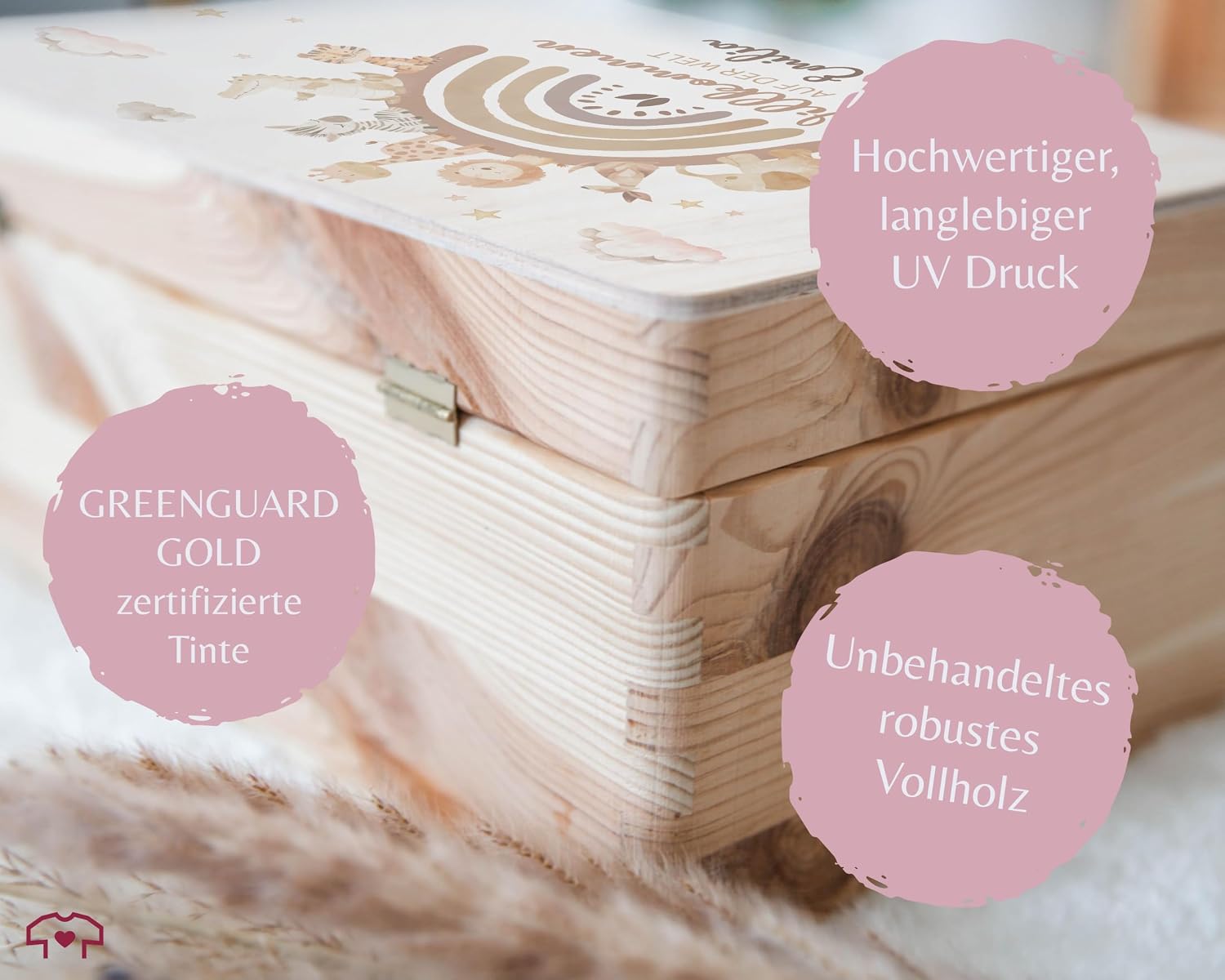 Shirtracer Keepsake Box Baby Personalised Welcome World – Bild 4