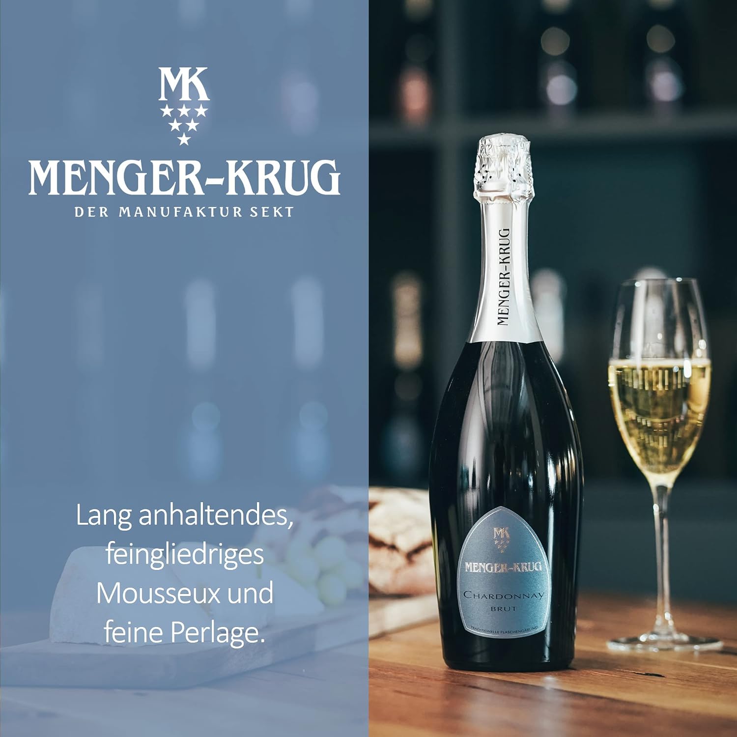 MENGER KRUG Chardonnay Brut Sparkling Wine (1 x 0.75 L) – Excellent Champagne Quality from the Menger-Krug Champagne Manufactory, Traditional Bottle Fermentation, Handmade in Germany – Bild 4