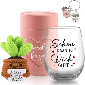 TUZELIYA Gifts for Girlfriend - 19 oz / 550 ml Wine Glasses Birthday Gift for Women - Personalised Gifts for Best Friend - Thank You Gift - Gift Ideas for Women Colleague Mum