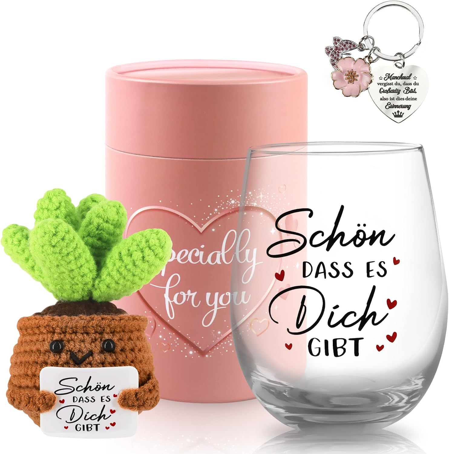 TUZELIYA Gifts for Girlfriend - 19 oz / 550 ml Wine Glasses Birthday Gift for Women - Personalised Gifts for Best Friend - Thank You Gift - Gift Ideas for Women Colleague Mum