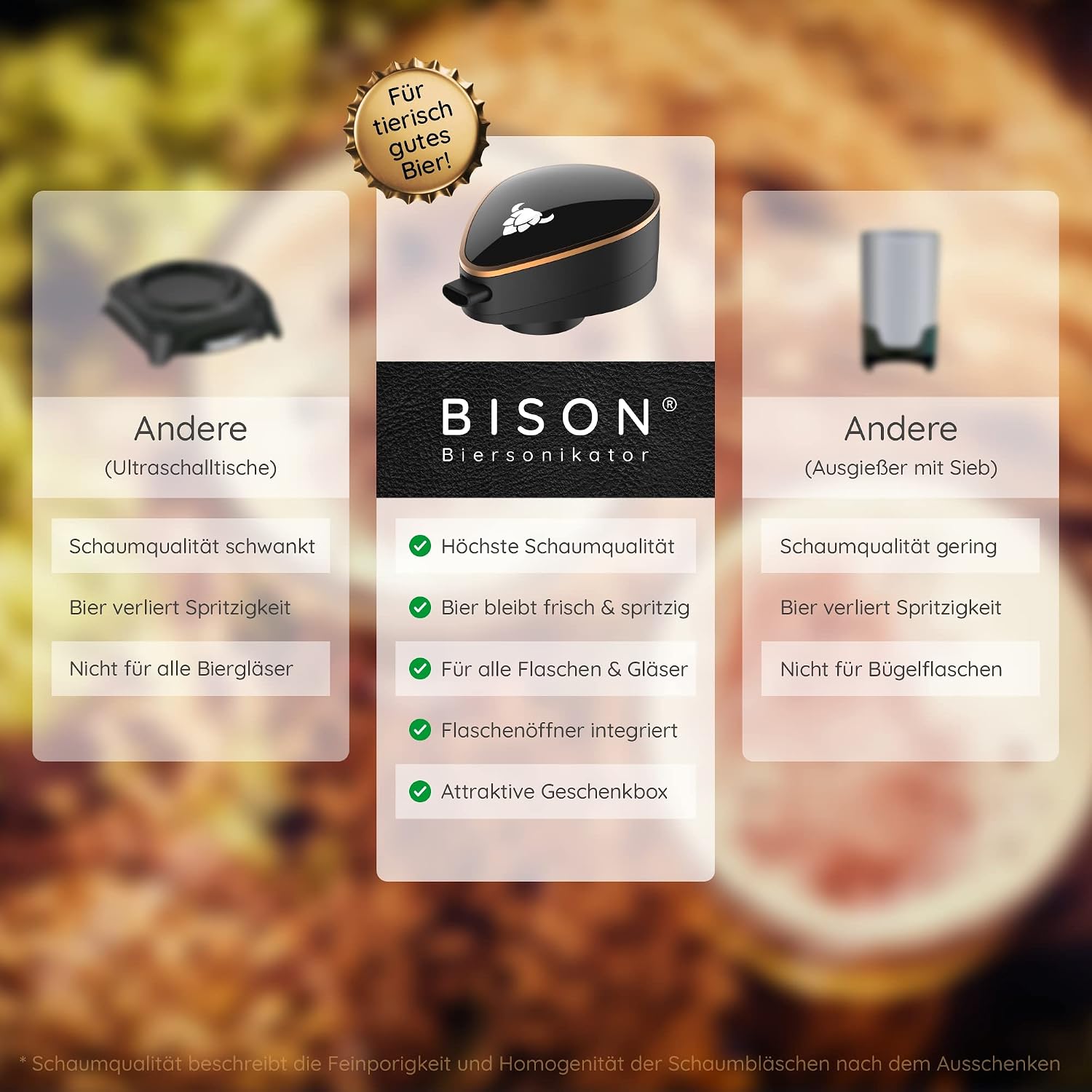 BISON Beer Sonicator | Ultrasonic Bottle Attachment for Beer Like Freshly Tapped | Gifts for Men – Bild 6