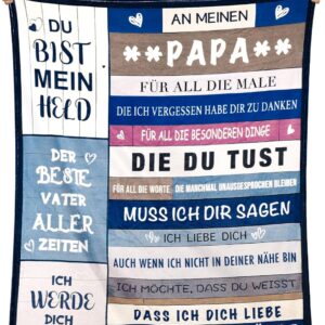 Gift for Dad, 150 x 200 cm, Ultra Soft Flannel Blanket with Printed Blessings, Cuddly Blanket for Christmas, Birthday or Father's Day
