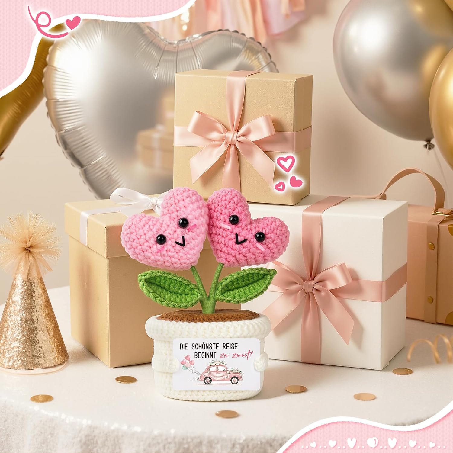 Juratar Sweet Wedding Gift for Bride and Groom - Handmade Crochet Flower – Bild 8