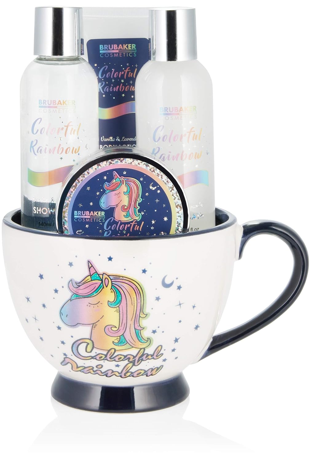 BRUBAKER Cosmetics Unicorn Beauty Care Set with Vanilla Lavender Fragrance - Colourful Rainbow Bath and Shower Set – Bild 2