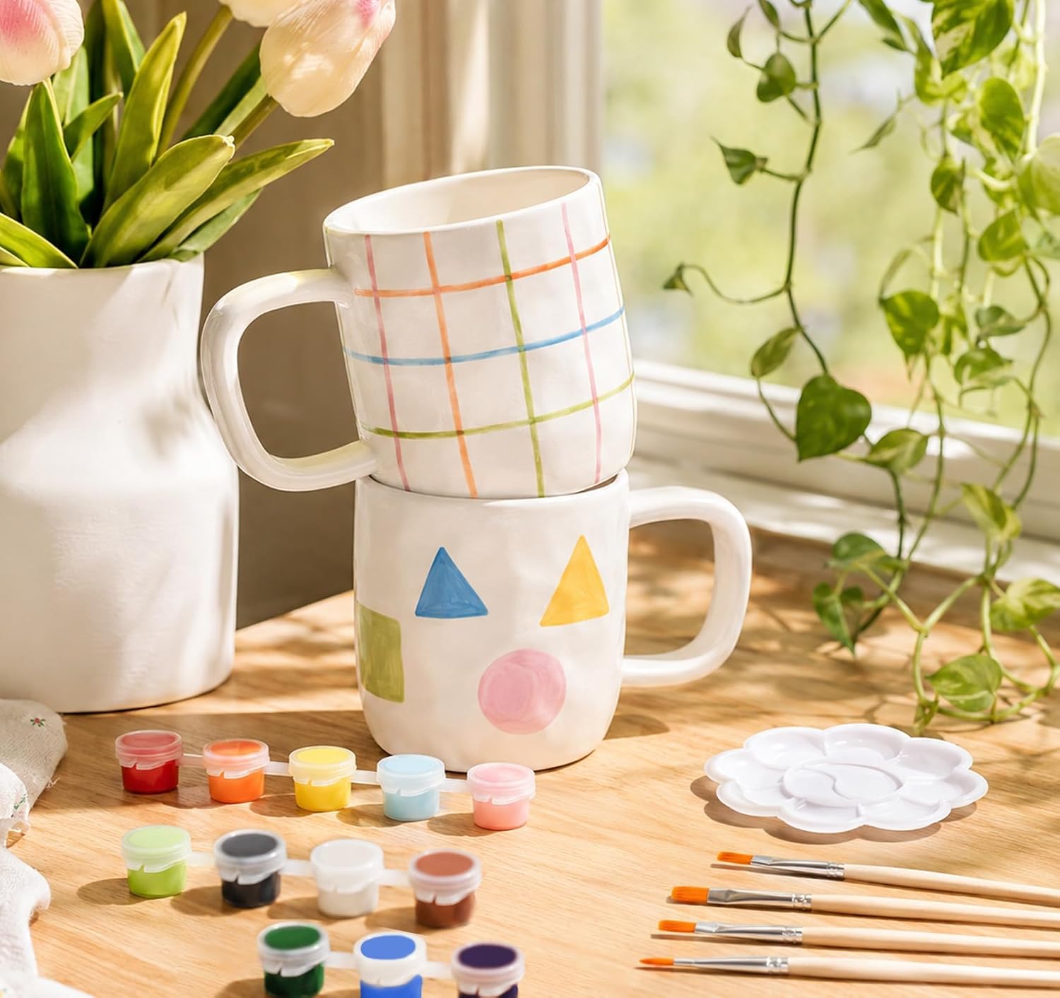 Ceramic Painting Set, 2 x Cups for Painting Set with 12 Colours (380 mm) – Bild 5