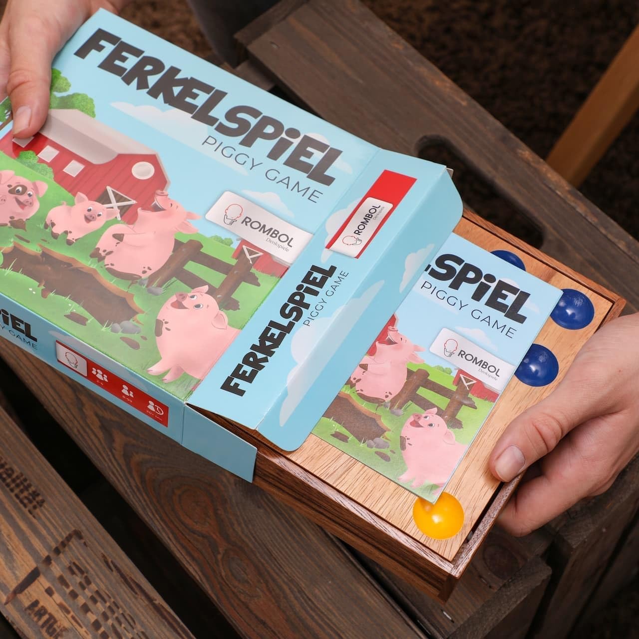 ROMBOL Piggy Game, Dice Game with the Cute Piggies for the Whole Family, for 2 to 6 Players – Bild 8