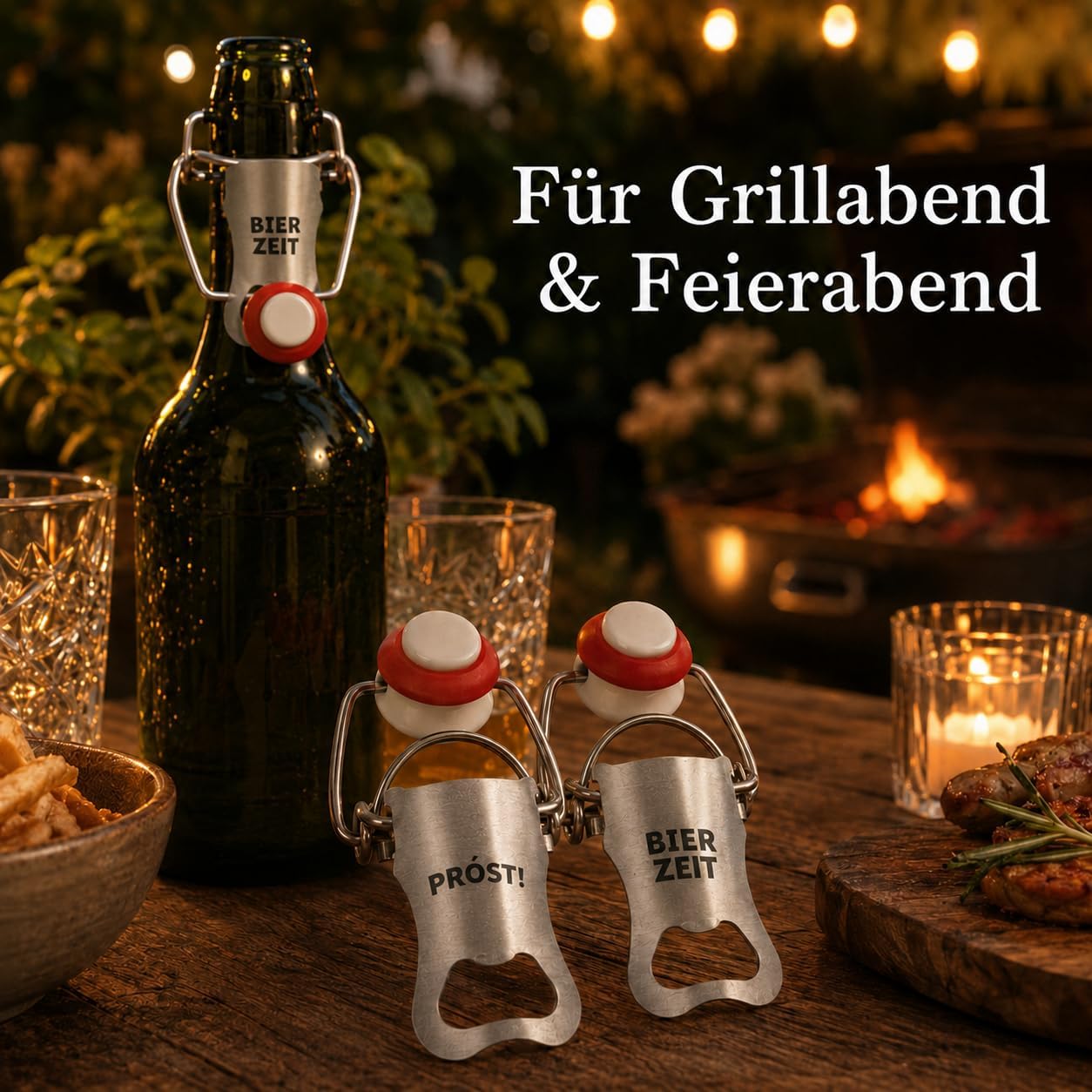 MIJOMA Bottle Stopper with Opener, Set of 2 Cheers & Beer Time – Bild 5