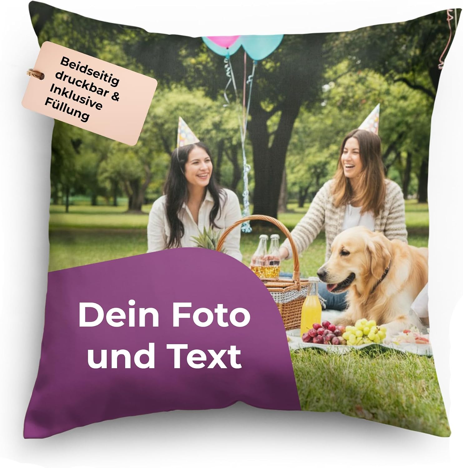 Cimpress Personalized Photo Cushion with Your Own Photo Printed Both Sides 14×14 Inch Soft Decorative Pillow Sofa Cushion Gift Home Decor for Friends and Family