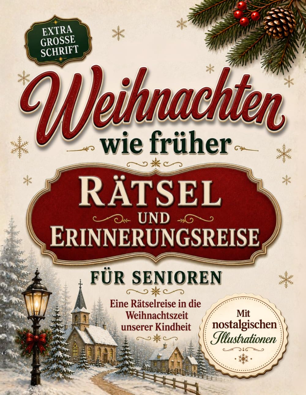 Weihnachten wie früher – Rätsel- und Erinnerungsreise für Senioren: Das besinnliche Nostalgie-Beschäftigungs- und Rätselbuch im Großdruck – Perfekt für die Adventszeit