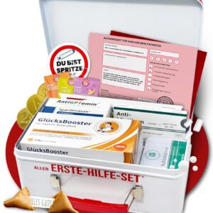 Funny All First Aid Gift Set – Humorous Birthday Gift Box with Delicious Good Mood Contents – Gift Idea for Friends & Family (Neutral Birthday)