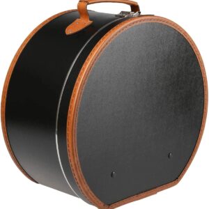 Lierys Round hat case, dimensions: 40 cm x 21 cm, large hat box with faux leather, hat box for storage with hinged closure, case for hats, also as decoration for the home