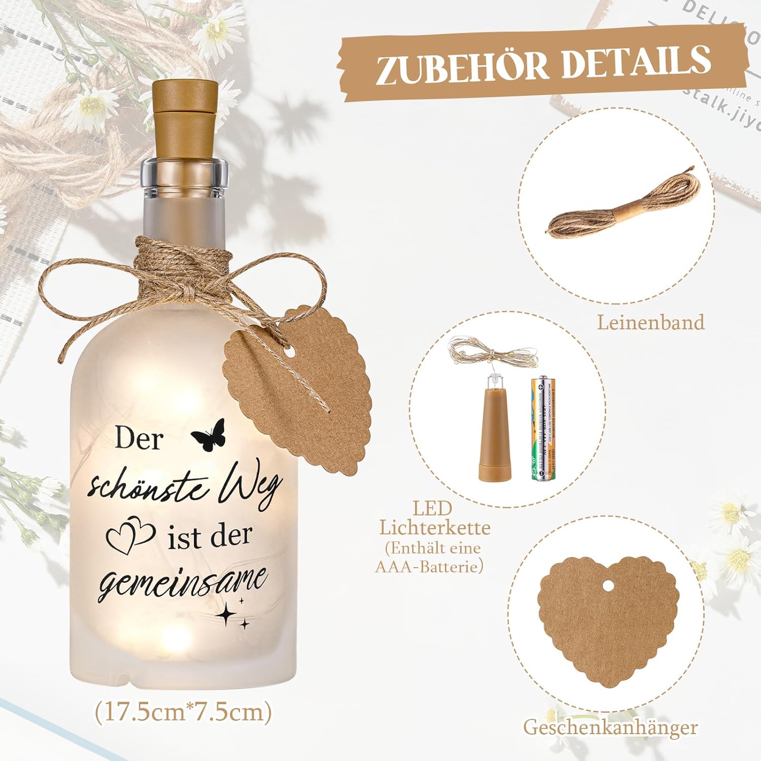 BBTO Bottle Light with Saying Wedding Gifts for Bride and Groom Money Gift – Bild 5