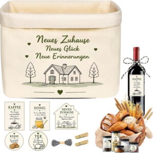 9-Piece Set Housewarming Gifts Home Textile Basket House Motif