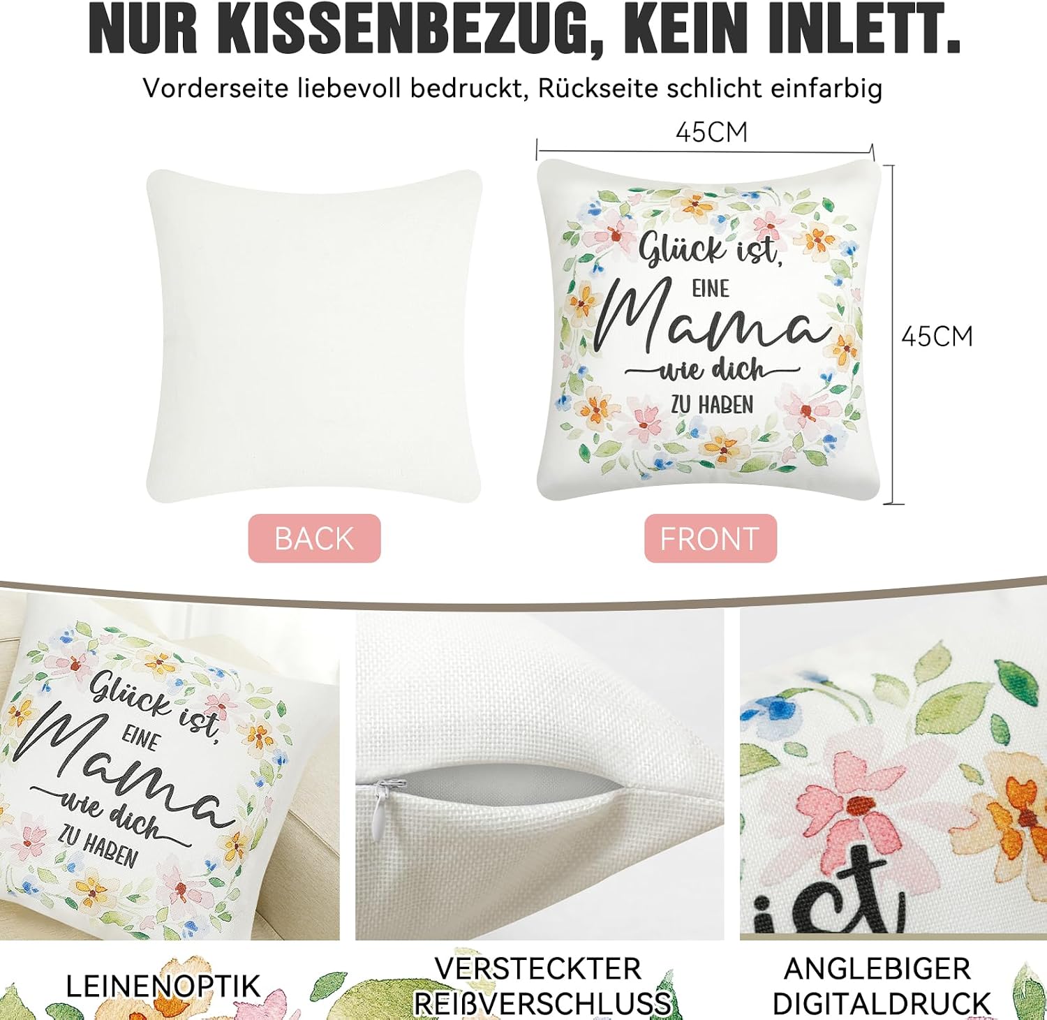 Mama & Dad Cushion Covers, Set of 2, Gift for Mother's Day, Father's Day, Birthday Gift for Parents, Mother and Father, Mother's Day Gifts, Christmas, Gift Idea Design – Bild 3