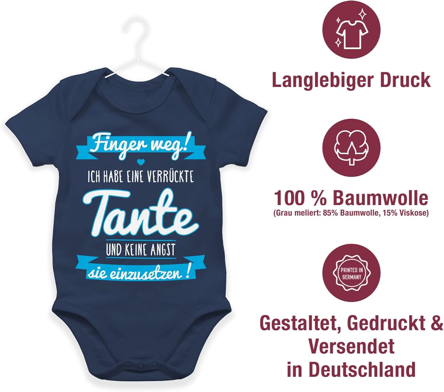 Shirtracer - Baby Bodysuit Boy Girl - Ich habe eine verrückte Tante Blue – Bild 6