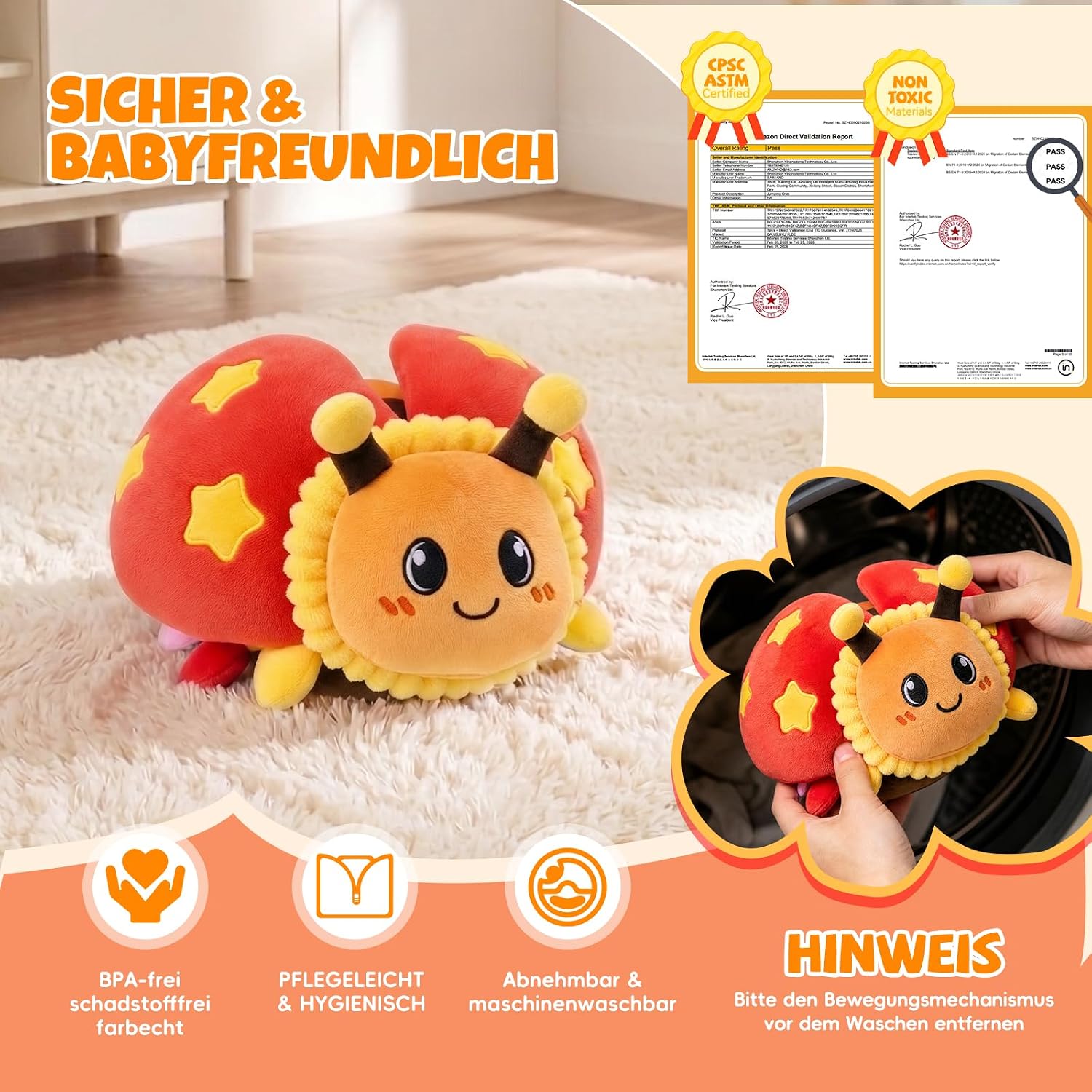 SAIMAND Baby Toy 6-18 Months, Music Ladybird Crawling Toy – Bild 6