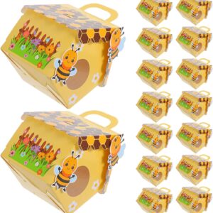 25 Stück Geschenkboxen aus Kraftpapier, Faltboxen mit Griff