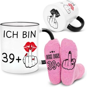 40th Birthday Gift Set for Women, Cups & Socks for Women
