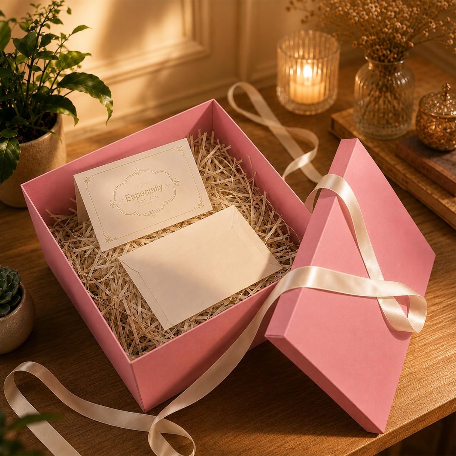 XXL Gift Box with Lid 30 x 30 x 25 cm Pink Gift Box Large – Bild 7